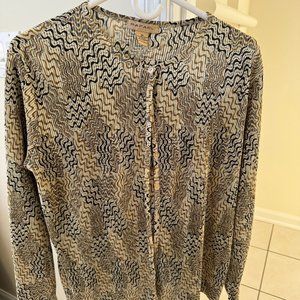 Rafael Cardigan y2k Vintage Women's Gold and Black Blouse